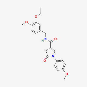 molecular formula C22H26N2O5 B2679521 N-[(3-ethoxy-4-methoxyphenyl)methyl]-1-(4-methoxyphenyl)-5-oxopyrrolidine-3-carboxamide CAS No. 1252928-68-9