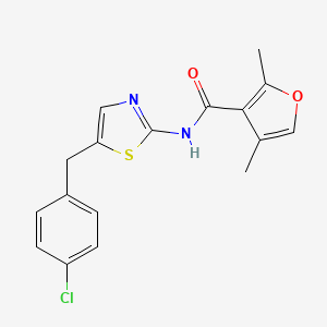 molecular formula C17H15ClN2O2S B2679529 N-[5-(4-chlorobenzyl)-1,3-thiazol-2-yl]-2,4-dimethylfuran-3-carboxamide CAS No. 919017-91-7