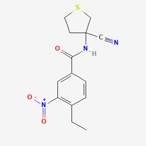 molecular formula C14H15N3O3S B2679535 N-(3-cyanothiolan-3-yl)-4-ethyl-3-nitrobenzamide CAS No. 1394683-45-4