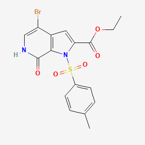 molecular formula C17H15BrN2O5S B2679573 Ethyl 4-bromo-7-oxo-1-tosyl-6,7-dihydro-1H-pyrrolo[2,3-c]pyridine-2-carboxylate CAS No. 1628864-25-4