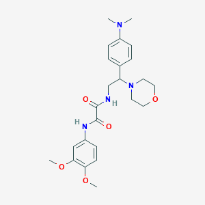 molecular formula C24H32N4O5 B2679578 N1-(3,4-dimethoxyphenyl)-N2-(2-(4-(dimethylamino)phenyl)-2-morpholinoethyl)oxalamide CAS No. 899957-29-0