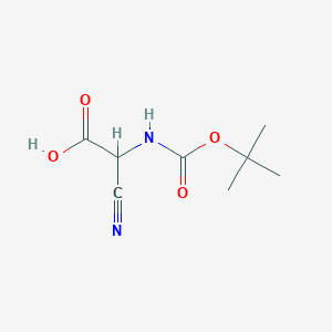 molecular formula C8H12N2O4 B2679579 Acetic acid, cyano[[(1,1-dimethylethoxy)carbonyl]amino]- (9CI) CAS No. 218164-28-4
