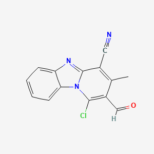 molecular formula C14H8ClN3O B2679627 1-chloro-2-formyl-3-methylbenzo[4,5]imidazo[1,2-a]pyridine-4-carbonitrile CAS No. 107145-02-8