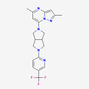 2,5-Dimethyl-7-[2-[5-(trifluoromethyl)pyridin-2-yl]-1,3,3a,4,6,6a-hexahydropyrrolo[3,4-c]pyrrol-5-yl]pyrazolo[1,5-a]pyrimidine
