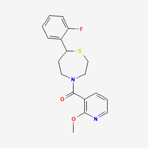 (7-(2-Fluorophenyl)-1,4-thiazepan-4-yl)(2-methoxypyridin-3-yl)methanone