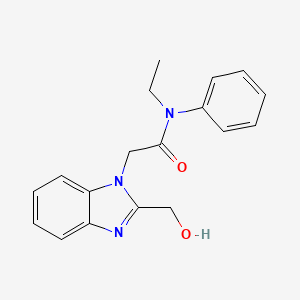 molecular formula C18H19N3O2 B2679686 N-ethyl-2-[2-(hydroxymethyl)-1H-1,3-benzodiazol-1-yl]-N-phenylacetamide CAS No. 853752-48-4
