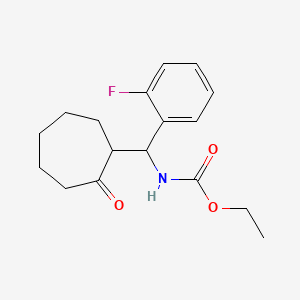 molecular formula C17H22FNO3 B2679709 ethyl N-[(2-fluorophenyl)(2-oxocycloheptyl)methyl]carbamate CAS No. 478063-89-7