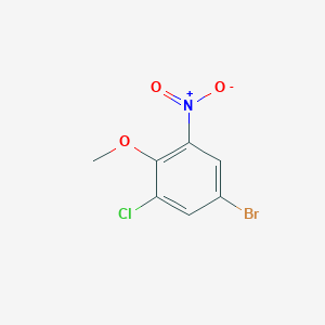 molecular formula C7H5BrClNO3 B2679718 5-Bromo-1-chloro-2-methoxy-3-nitrobenzene CAS No. 2091142-75-3