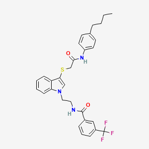 N-[2-[3-[2-(4-butylanilino)-2-oxoethyl]sulfanylindol-1-yl]ethyl]-3-(trifluoromethyl)benzamide
