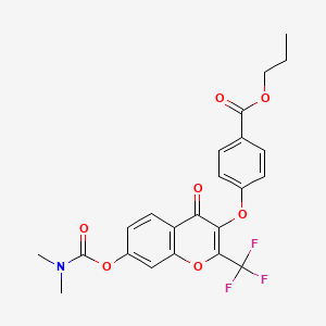 Propyl 4-[7-(dimethylcarbamoyloxy)-4-oxo-2-(trifluoromethyl)chromen-3-yl]oxybenzoate