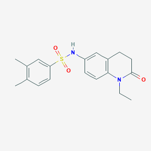 molecular formula C19H22N2O3S B2679751 N-(1-ethyl-2-oxo-1,2,3,4-tetrahydroquinolin-6-yl)-3,4-dimethylbenzene-1-sulfonamide CAS No. 921888-60-0