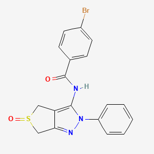 molecular formula C18H14BrN3O2S B2679752 4-bromo-N-(5-oxido-2-phenyl-4,6-dihydro-2H-thieno[3,4-c]pyrazol-3-yl)benzamide CAS No. 1020246-98-3