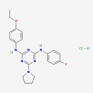 N2-(4-ethoxyphenyl)-N4-(4-fluorophenyl)-6-(pyrrolidin-1-yl)-1,3,5-triazine-2,4-diamine hydrochloride
