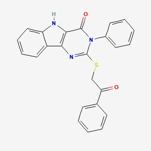 2-((2-oxo-2-phenylethyl)thio)-3-phenyl-3H-pyrimido[5,4-b]indol-4(5H)-one