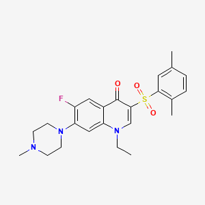 molecular formula C24H28FN3O3S B2679766 3-(2,5-dimethylbenzenesulfonyl)-1-ethyl-6-fluoro-7-(4-methylpiperazin-1-yl)-1,4-dihydroquinolin-4-one CAS No. 892780-87-9