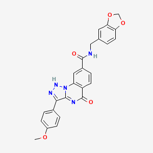molecular formula C25H19N5O5 B2679775 N-[(2H-1,3-benzodioxol-5-yl)methyl]-3-(4-methoxyphenyl)-5-oxo-4H,5H-[1,2,3]triazolo[1,5-a]quinazoline-8-carboxamide CAS No. 1031650-30-2