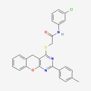 molecular formula C26H20ClN3O2S B2679777 N-(3-Chlorophenyl)-2-{[2-(4-methylphenyl)-5H-chromeno[2,3-D]pyrimidin-4-YL]sulfanyl}acetamide CAS No. 866726-43-4