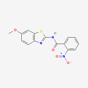molecular formula C15H11N3O4S B2679788 N-(6-methoxy-1,3-benzothiazol-2-yl)-2-nitrobenzamide CAS No. 312750-68-8
