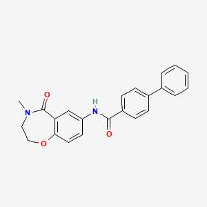 molecular formula C23H20N2O3 B2679801 N-(4-methyl-5-oxo-2,3,4,5-tetrahydro-1,4-benzoxazepin-7-yl)-[1,1'-biphenyl]-4-carboxamide CAS No. 922054-47-5
