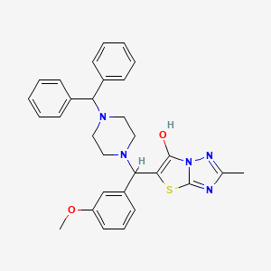 molecular formula C30H31N5O2S B2679805 5-((4-Benzhydrylpiperazin-1-yl)(3-methoxyphenyl)methyl)-2-methylthiazolo[3,2-b][1,2,4]triazol-6-ol CAS No. 851969-65-8