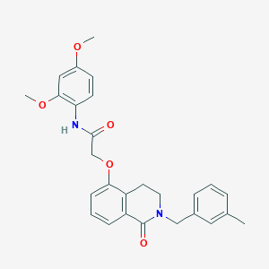 molecular formula C27H28N2O5 B2679808 N-(2,4-dimethoxyphenyl)-2-({2-[(3-methylphenyl)methyl]-1-oxo-1,2,3,4-tetrahydroisoquinolin-5-yl}oxy)acetamide CAS No. 850907-60-7