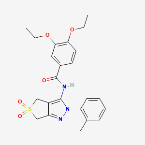 molecular formula C24H27N3O5S B2679827 N-[2-(2,4-dimethylphenyl)-5,5-dioxo-2H,4H,6H-5lambda6-thieno[3,4-c]pyrazol-3-yl]-3,4-diethoxybenzamide CAS No. 450339-81-8