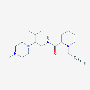 molecular formula C19H34N4O B2679830 N-[3-methyl-2-(4-methylpiperazin-1-yl)butyl]-1-(prop-2-yn-1-yl)piperidine-2-carboxamide CAS No. 1375191-96-0