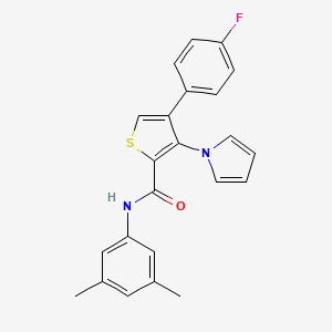 molecular formula C23H19FN2OS B2679851 N-(3,5-dimethylphenyl)-4-(4-fluorophenyl)-3-(1H-pyrrol-1-yl)thiophene-2-carboxamide CAS No. 1357752-31-8