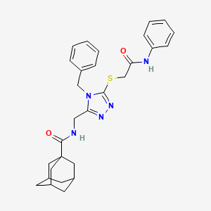 molecular formula C29H33N5O2S B2679885 N-[(4-benzyl-5-{[(phenylcarbamoyl)methyl]sulfanyl}-4H-1,2,4-triazol-3-yl)methyl]adamantane-1-carboxamide CAS No. 477303-42-7
