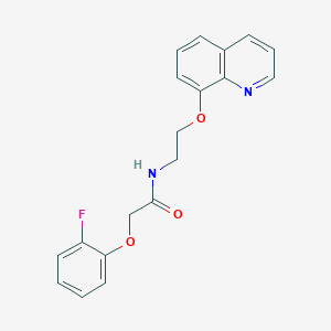 molecular formula C19H17FN2O3 B2679908 2-(2-fluorophenoxy)-N-(2-(quinolin-8-yloxy)ethyl)acetamide CAS No. 1207001-14-6