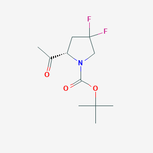 molecular formula C11H17F2NO3 B2679912 Tert-butyl (2S)-2-acetyl-4,4-difluoropyrrolidine-1-carboxylate CAS No. 1987310-56-4