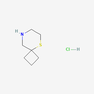 molecular formula C7H14ClNS B2679914 5-Thia-8-azaspiro[3.5]nonane;hydrochloride CAS No. 2503203-63-0