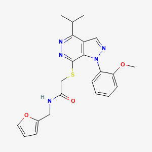 molecular formula C22H23N5O3S B2679948 N-(furan-2-ylmethyl)-2-((4-isopropyl-1-(2-methoxyphenyl)-1H-pyrazolo[3,4-d]pyridazin-7-yl)thio)acetamide CAS No. 1203305-46-7