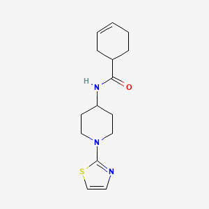molecular formula C15H21N3OS B2680004 N-[1-(1,3-THIAZOL-2-YL)PIPERIDIN-4-YL]CYCLOHEX-3-ENE-1-CARBOXAMIDE CAS No. 1448058-25-0