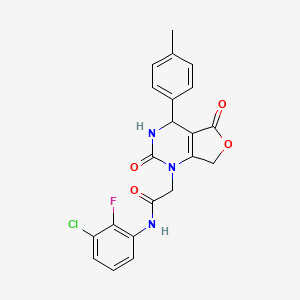 molecular formula C21H17ClFN3O4 B2680013 N-(3-chloro-2-fluorophenyl)-2-[4-(4-methylphenyl)-2,5-dioxo-1H,2H,3H,4H,5H,7H-furo[3,4-d]pyrimidin-1-yl]acetamide CAS No. 1251619-70-1