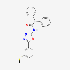 molecular formula C23H19N3O2S B2680019 N-{5-[3-(methylsulfanyl)phenyl]-1,3,4-oxadiazol-2-yl}-2,2-diphenylacetamide CAS No. 898444-14-9