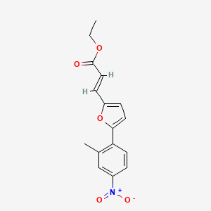 molecular formula C16H15NO5 B2680022 Ethyl 3-(5-(2-methyl-4-nitrophenyl)furan-2-yl)acrylate CAS No. 886496-55-5