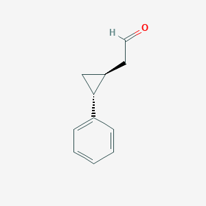 molecular formula C11H12O B2680028 (+/-)-trans-2-(2-Phenylcyclopropyl)ethanal CAS No. 1989637-89-9
