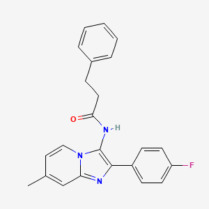 molecular formula C23H20FN3O B2680053 N-(2-(4-fluorophenyl)-7-methylimidazo[1,2-a]pyridin-3-yl)-3-phenylpropanamide CAS No. 850931-10-1