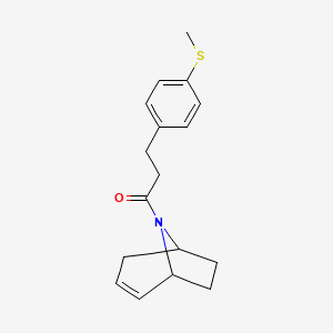 B2680056 1-((1R,5S)-8-azabicyclo[3.2.1]oct-2-en-8-yl)-3-(4-(methylthio)phenyl)propan-1-one CAS No. 1797286-53-3
