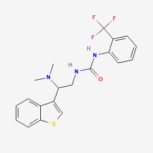 molecular formula C20H20F3N3OS B2680057 1-(2-(Benzo[b]thiophen-3-yl)-2-(dimethylamino)ethyl)-3-(2-(trifluoromethyl)phenyl)urea CAS No. 2034301-06-7