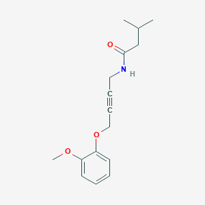 molecular formula C16H21NO3 B2680069 N-(4-(2-methoxyphenoxy)but-2-yn-1-yl)-3-methylbutanamide CAS No. 1421526-38-6