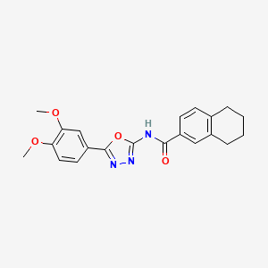 molecular formula C21H21N3O4 B2680090 N-[5-(3,4-dimethoxyphenyl)-1,3,4-oxadiazol-2-yl]-5,6,7,8-tetrahydronaphthalene-2-carboxamide CAS No. 899982-61-7