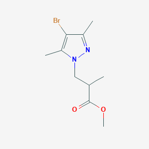 molecular formula C10H15BrN2O2 B2680095 methyl 3-(4-bromo-3,5-dimethyl-1H-pyrazol-1-yl)-2-methylpropanoate CAS No. 1005634-07-0