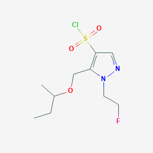 molecular formula C10H16ClFN2O3S B2680098 5-(sec-butoxymethyl)-1-(2-fluoroethyl)-1H-pyrazole-4-sulfonyl chloride CAS No. 1856045-00-5