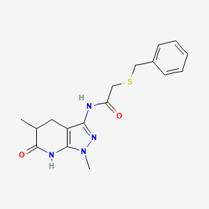 2-(benzylthio)-N-(1,5-dimethyl-6-oxo-4,5,6,7-tetrahydro-1H-pyrazolo[3,4-b]pyridin-3-yl)acetamide