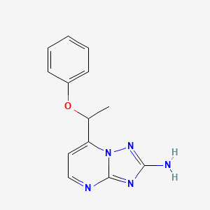 molecular formula C13H13N5O B2680165 7-(1-Phenoxyethyl)-[1,2,4]triazolo[1,5-a]pyrimidin-2-amine CAS No. 477865-07-9