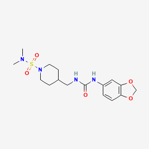 molecular formula C16H24N4O5S B2680173 3-(2H-1,3-benzodioxol-5-yl)-1-{[1-(dimethylsulfamoyl)piperidin-4-yl]methyl}urea CAS No. 2034376-50-4