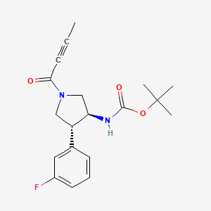 molecular formula C19H23FN2O3 B2680242 tert-butyl N-[(3S,4R)-1-(but-2-ynoyl)-4-(3-fluorophenyl)pyrrolidin-3-yl]carbamate CAS No. 2094331-78-7