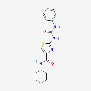 molecular formula C17H20N4O2S B2680253 N-cyclohexyl-2-(3-phenylureido)thiazole-4-carboxamide CAS No. 955633-48-4